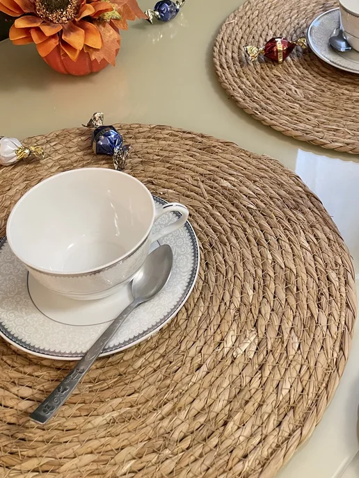 GOOD HOME Плейсматы соломенные 30см 2 штуки, зеленый, фото 3
