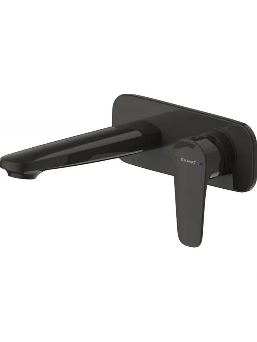 Bravat P8173218BW-ENG Встраиваемый смеситель настенный для раковины Bravat Source черный — купить в Алматы