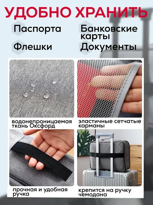 PAZOY GROUP Органайзер на чемодан для документов, синий, фото 3