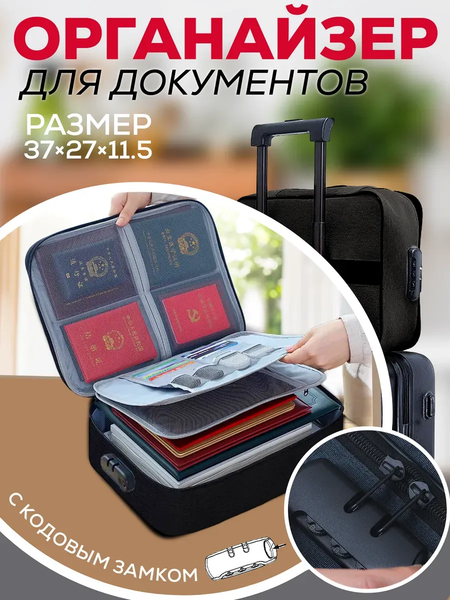 Органайзер на чемодан для документов