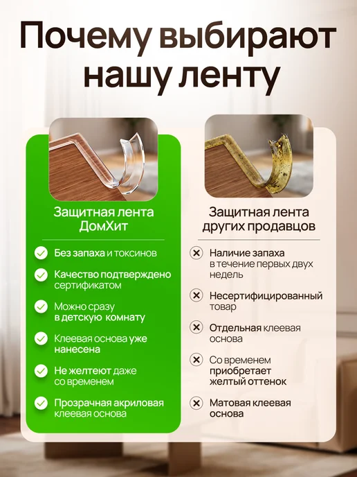 ДомХит Защитная лента для мебели на острые углы, белый, в упаковке 106 г, фото 3