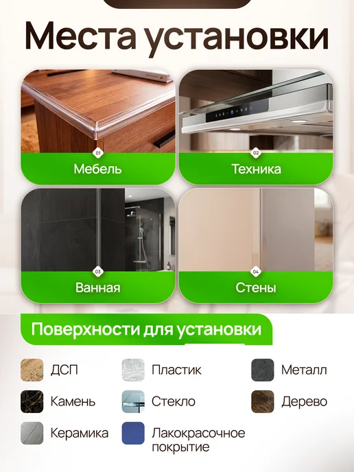ДомХит Защитная лента для мебели на острые углы, белый, в упаковке 106 г, фото 5