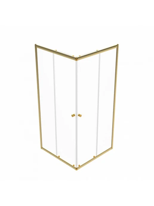 DOCCIA Душевое ограждение Quadro 90*90 профиль золото, 90x90, фото 6
