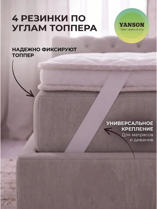 YANSON Твои правила сна Топпер жесткий на диван и матрас 8 см 150x210, 130x200, фото 4