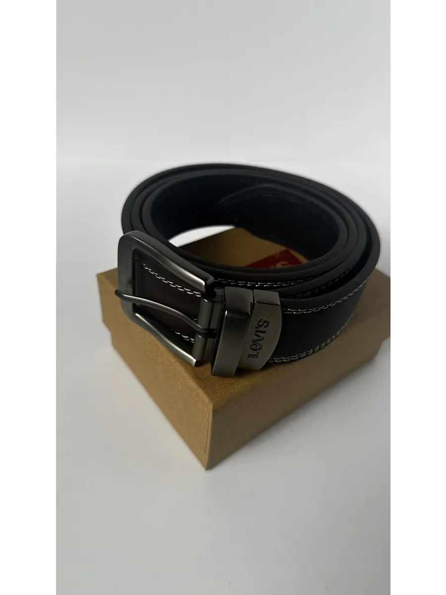 Ремень Levis кожаный строчка