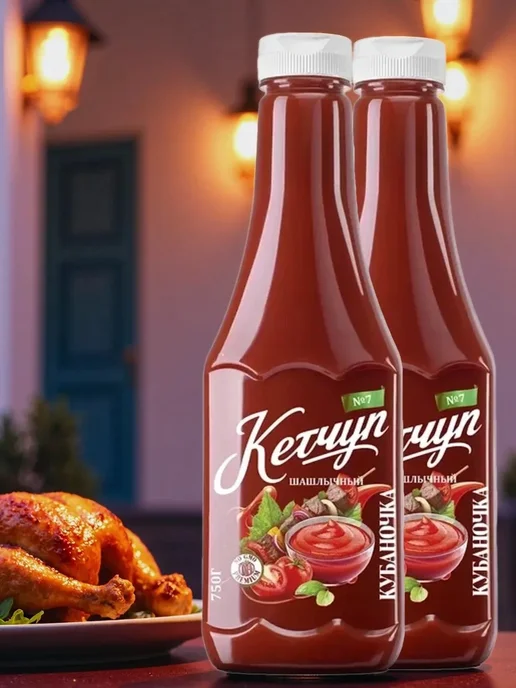 Кубаночка Кетчуп томатный шашлычный 500гр(Набор из 2шт), 750 г, 2 шт, фото 2