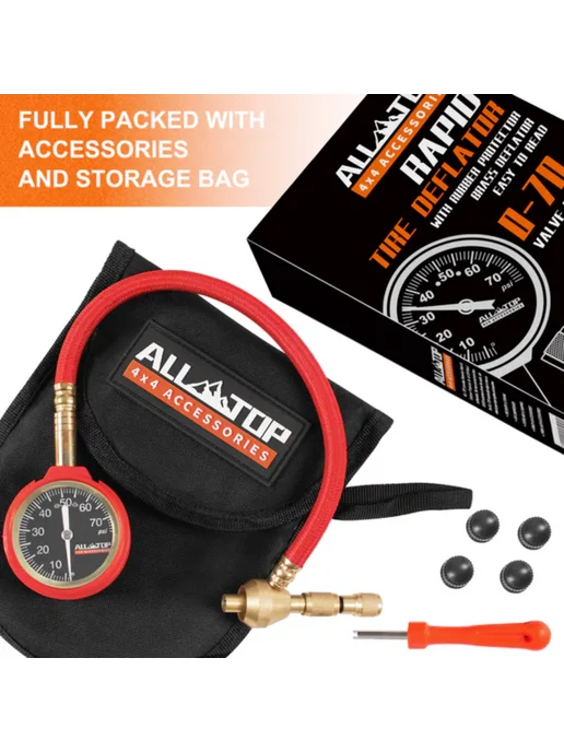 ALL-TOP Дефлятор шин, манометр ALLTOP (ATTD001A) 0-70 PSI, красный, фото 2
