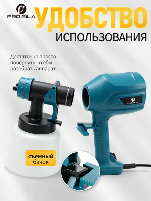 PROGILA краскопульт электрический для покраски и распыления, вариант, фото 3