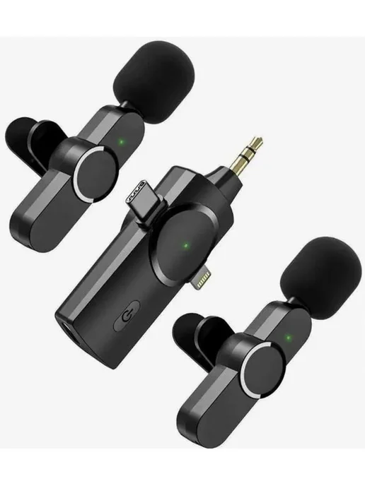 Microphone Микрофон петличный беспроводной, черный, фото 5