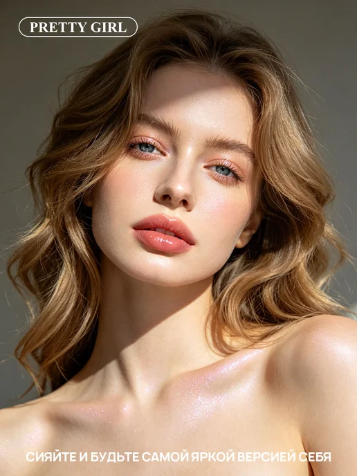PrettyGirl Хайлайтер для лица и тела с зеркалом, оранжевый, фото 5