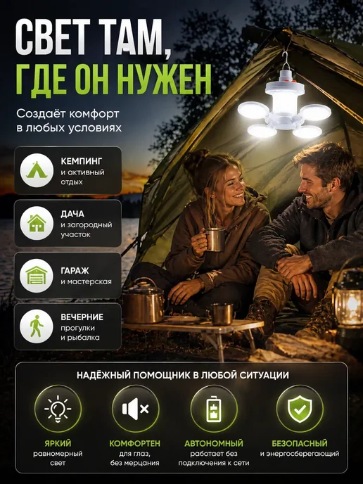 ИННА77 Светильник светодиодный подвесной аккумуляторный, белый, фото 2