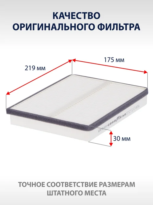 Goodyear Фильтр салонный Lada Priora (Лада Приора 1.6) 2007-2018, вариант, фото 5