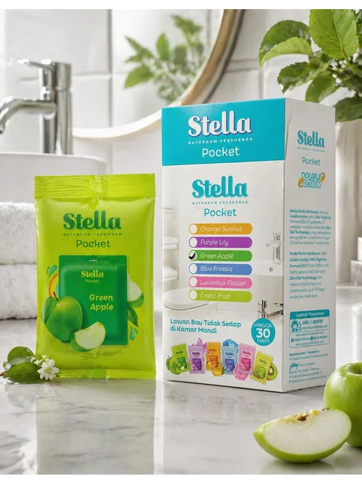 STELLA INDONESIA Ароматизатор 6 саше Stella Green apple, зеленый, фото 3