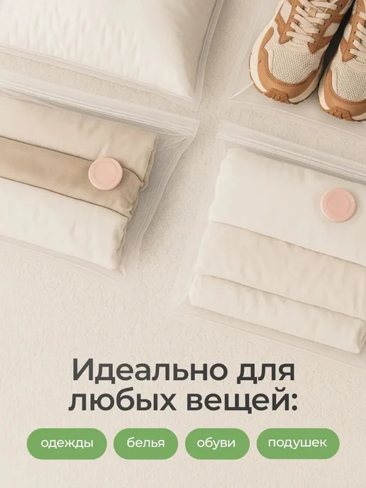 TechPulse Вакуумные пакеты для одежды, 12 штук, белый, фото 4