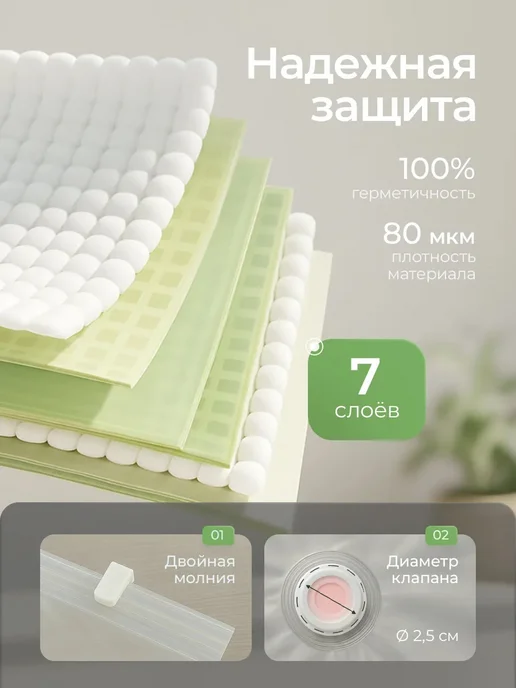 TechPulse Вакуумные пакеты для одежды, 12 штук, белый, фото 5