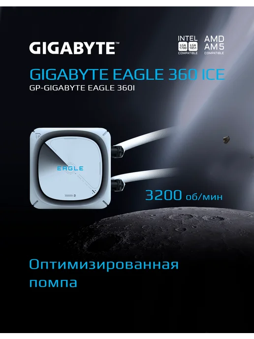 Gigabyte Жидкостное охлаждение EAGLE 360 ICE Белый (GP- EAGLE, белый, фото 2