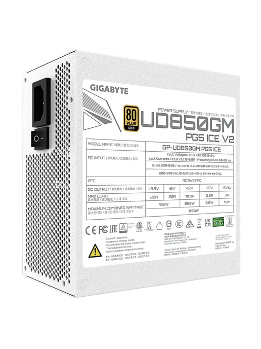 Gigabyte Блок питания 850Вт UD850GM PG5 V2 ICE ATX (GP-UD850GM PG5 IC, 850 Вт, фото 8