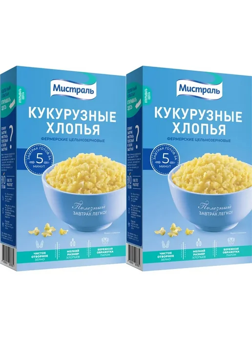 МИСТРАЛЬ Хлопья Фермерские кукурузные, 400гр, 4 шт, фото 4