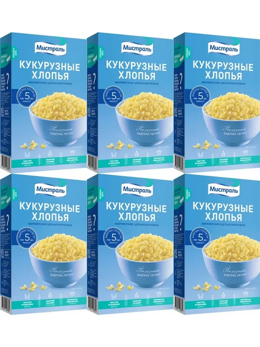 МИСТРАЛЬ Хлопья Фермерские кукурузные, 400гр, 10 шт, фото 5