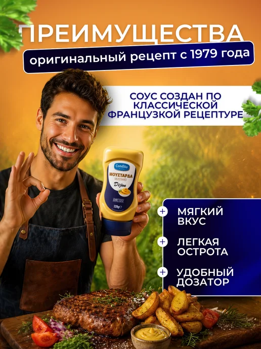 Condito Горчица дижонская, 320 г, Греция, 320 г, фото 2