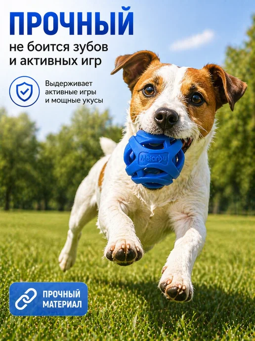 FOXKON Набор сетчатых мячей для собак TPR игрушки дома и прогулок, синий, фото 2