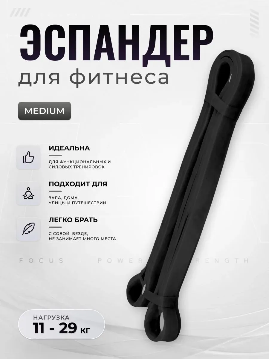 Резинка для фитнеса латексная черная