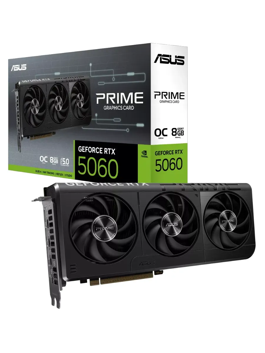 Asus Видеокарта GeForce RTX 5060 PRIME OC Edition, 8 ГБ