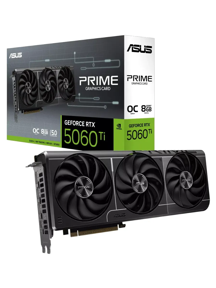 Asus Видеокарта GeForce RTX 5060 Ti PRIME OC, 8 ГБ