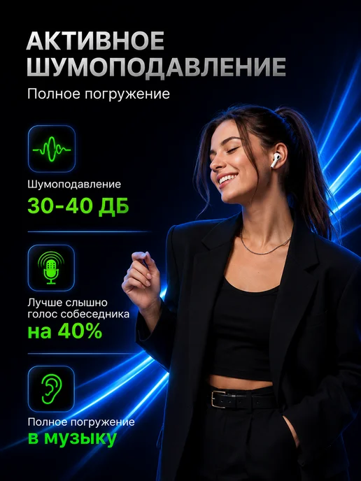 SoniX Беспроводные наушники A.Pods 4 для iPhone и Android, белый, фото 4
