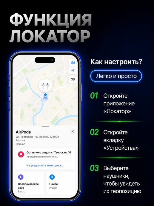 SoniX Беспроводные наушники A.Pods 4 для iPhone и Android, белый, фото 7