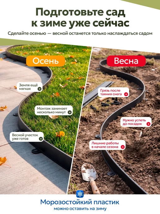 БордюрыЧ Бордюрная лента садовая 20м бордюр высотой 3,8см, 20 м, фото 3