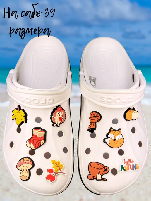 Дзябитсы Jibbitz на crocs Осенние, коричневый, фото 4