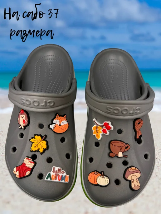 Дзябитсы Jibbitz на crocs Осенние, коричневый, фото 6
