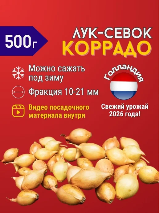 Лук севок Коррадо озимый 10-21мм 500 г Голландия, 500 г
