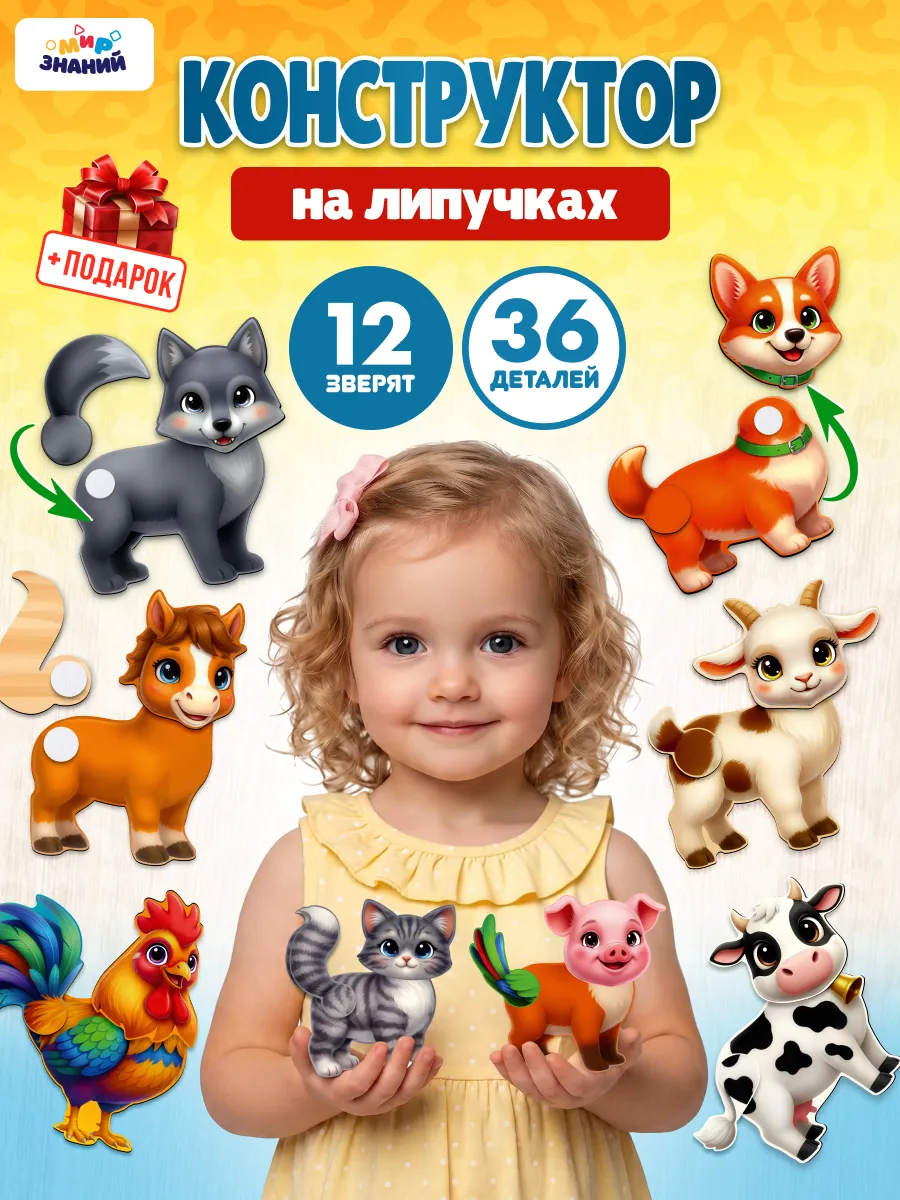 Деревянная развивающая игра на липучках для малышей