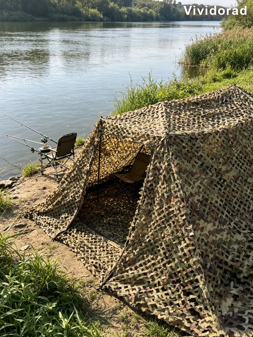 Vividorad Камуфляжная водонепроницаемая сетка для защиты от солнца2x3m, коричневый, фото 2