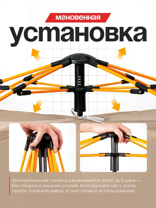 Палатка туристическая 4 местная, белый, фото 3
