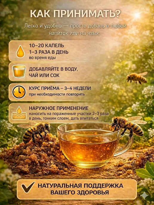 Дар Улья Экстракт прополиса натуральный пчелиный концентрат 20%, вариант, фото 6