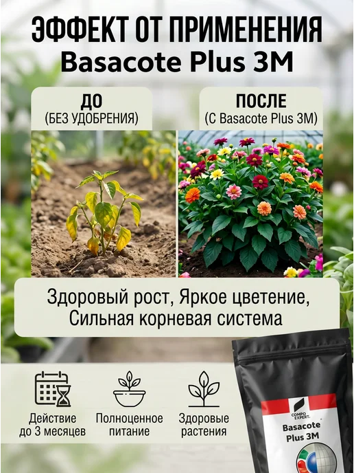 Удобрение Basacote Plus 3M (Базакот) 16-8-12(+2), в упаковке 120 г, фото 2