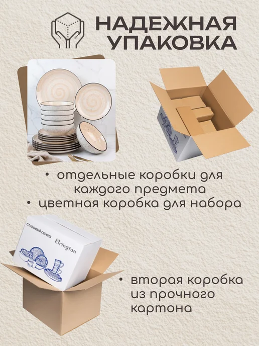 Elrington Набор посуды столовой на 6 персон без кружек, черный, фото 7