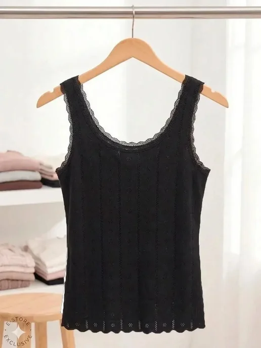 İpek feno shop Майка кружевная, черный, фото 4