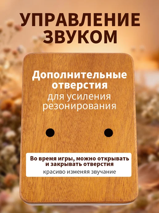 Калимба 21 нот деревянная с чехлом, фиолетовый, фото 6