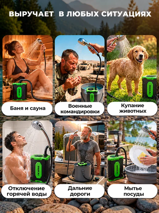 SEKAI Аккумуляторный душ походный портативный, вариант, фото 8