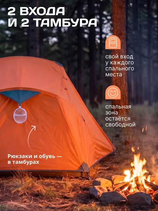 Atemi Палатка туристическая двухместная, вариант, фото 4
