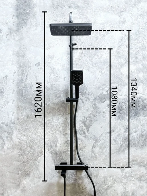 Haiba Душевая система и смеситель для раковины, черный, фото 5