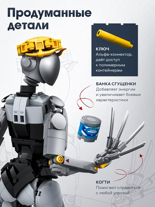 РУБРИК Конструктор пластиковый Atomic Heart Близняшка, черный, фото 3