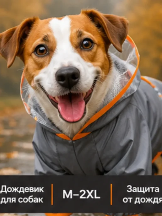 РЕКСПРО Одежда для собак дождевик, серый, фото 7