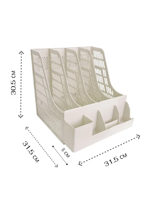 DELI Органайзер для канцелярии настольный пластиковый подставка, серый, фото 5