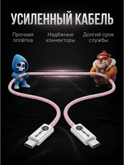 KAV'IS ROCKS Быстрая зарядка TYPE-C 20 вт Android iPhone 15, 16, 17, 20 Вт, фото 7