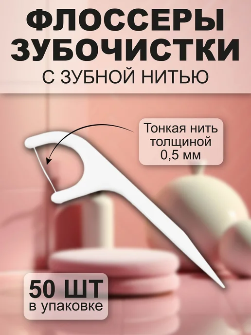 Зубная нить с зубочисткой флоссеры, вариант